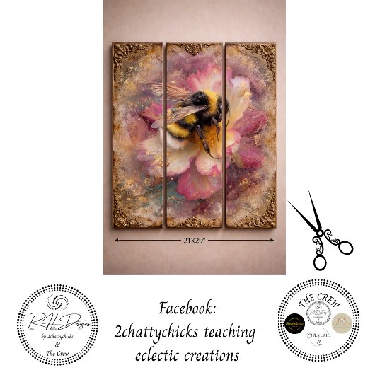 Decoupage Vintage Hommel Bloem Meubelkunst Tissuepapier
