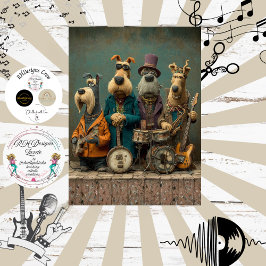 Decoupage Vintage Honden Rockband Vacht Veren Funk Tissuepapier