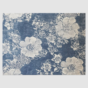 Decoupage Vintage Kant en Denim Textuur Tissuepapier