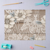 Decoupage Vintage Kant en Houten Textuur Tissuepapier (Craft)