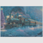 Decoupage Vintage Kerst Stoommachine Trein Tissuepapier (Voorkant)
