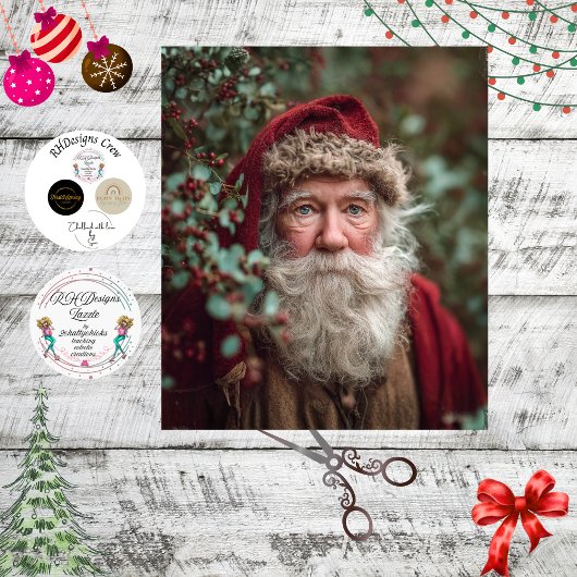 Decoupage Vintage Kerstman Kerstscène Tissuepapier