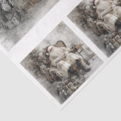 Decoupage Vintage Kerstman Scrapbooking 11x14 Canv Tissuepapier (Detail)