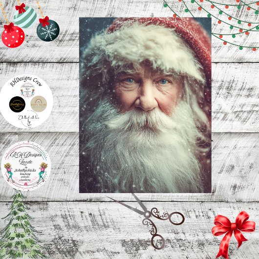 Decoupage Vintage Santa Claus Portrait  Tissuepapier