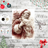Decoupage Vintage Santa Painterly Red  Tissuepapier