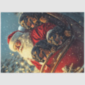 Decoupage Vintage Santa Sleigh & Teckels Tissuepapier (Voorkant)