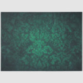 Découpage Vintage Smaragdgroene Damast Achtergrond Tissuepapier (Voorkant)