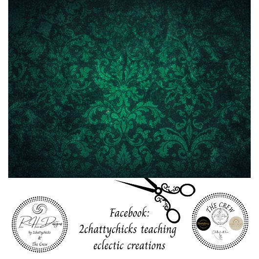 Découpage Vintage Smaragdgroene Damast Achtergrond Tissuepapier