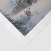 Decoupage Vintage Stoomlocomotief Landelijke Kerst Tissuepapier (Detail)