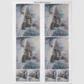 Decoupage Vintage Stoomlocomotief Landelijke Kerst Tissuepapier (Voorkant)
