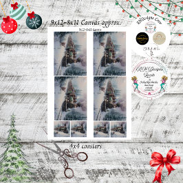 Decoupage Vintage Stoomlocomotief Landelijke Kerst Tissuepapier