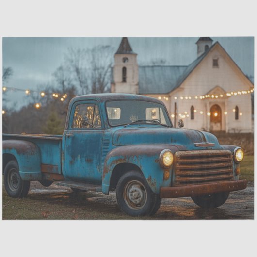 Decoupage Vintage Truck Old Time Church Revival Tissuepapier (Voorkant)