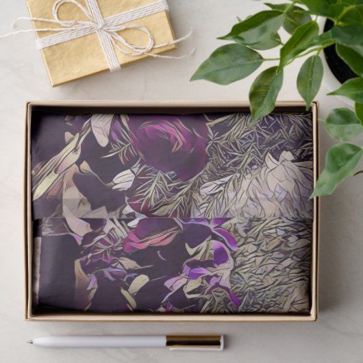  Decoupage Violet Flowers Custom artwork Tissuepapier (Geschenk)