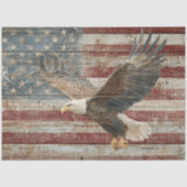 Decoupage Vlag Verweerde Achtergrond Arend in Vluc Tissuepapier (Voorkant)