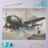 Decoupage Vliegtuig Abstract Muurschildering Tissuepapier (Craft)