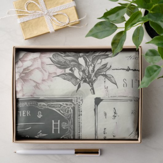  decoupage vlinder ivoor roze artiest tissuepapier (Geschenk)