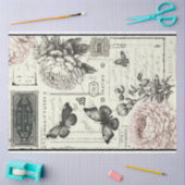  decoupage vlinder ivoor roze artiest tissuepapier (Craft)