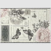  decoupage vlinder ivoor roze artiest tissuepapier (Voorkant)