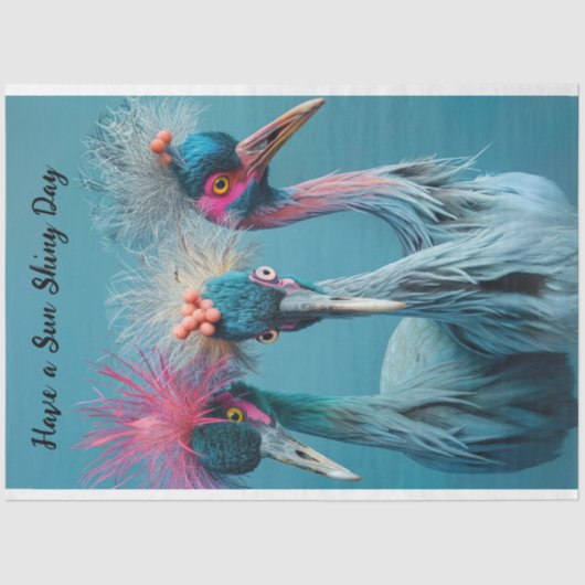 Decoupage Vogels Zon Shiny Day Tissuepapier (Voorkant)