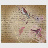 Decoupage Vogelveer Ephemera uit het verleden Cadeaupapier (Vlak)