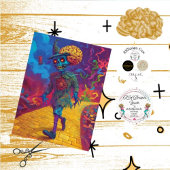 Decoupage vogelverschrikker gele bakstenen weg gri tissuepapier