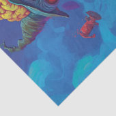 Decoupage vogelverschrikker gele bakstenen weg gri tissuepapier (Detail)