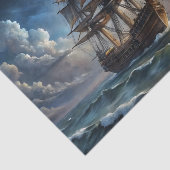 Decoupage Vol Schip bij Volle Maan Tissuepapier (Detail)