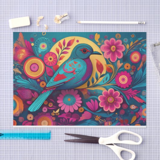 Decoupage-volkskunst vogelweefsel papier (Craft)