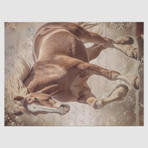 decoupage voor Belgische trekpaarden Tissuepapier