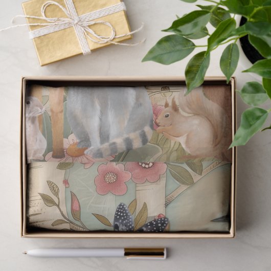 decoupage voor grote bosdieren tissuepapier (Geschenk)