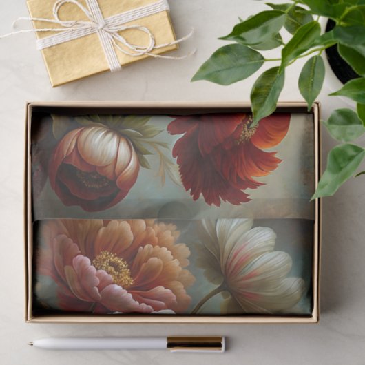 decoupage voor herfstpioenen tissuepapier (Geschenk)