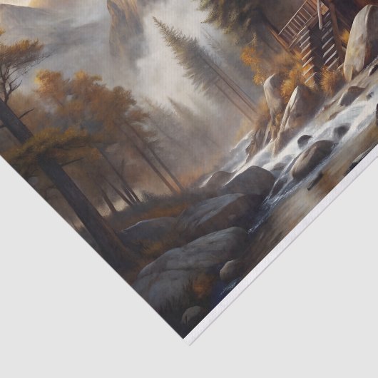 Decoupage voor Mountain Cabin Retreat Tissuepapier (Detail)