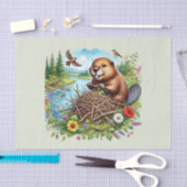 Decoupage voor Schattigee beverliefhebbers Tissuepapier (Craft)