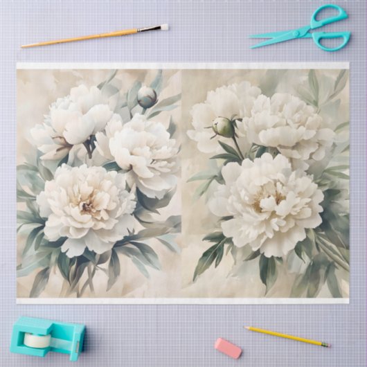 decoupage voor witte pioenen tissuepapier (Craft)