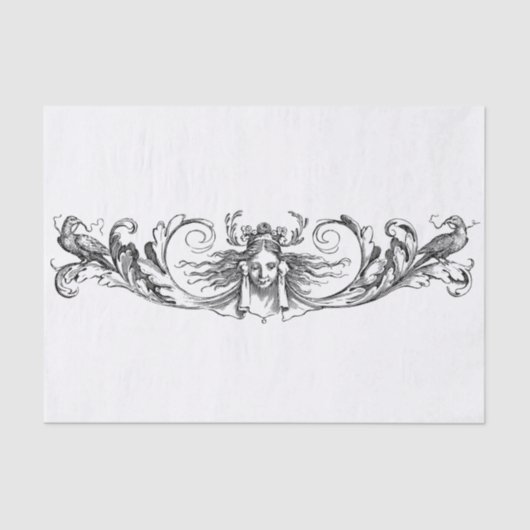 Decoupage voor zwart-wit kunstdecodesign tissuepapier (Voorkant)