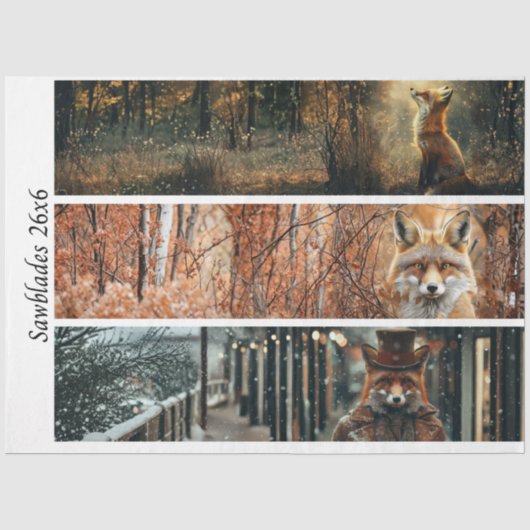 Decoupage Vos Bos Scènes Handzaag Panelen Tissuepapier (Voorkant)