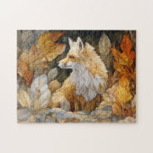Decoupage Vos met Herfstbladeren Art Nouveau Legpuzzel (Horizontaal)