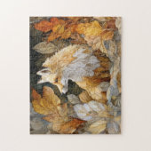 Decoupage Vos met Herfstbladeren Art Nouveau Legpuzzel (Verticaal)