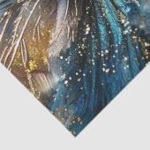 Decoupage Vrouw Ingewikkelde Kopstuk Teals Goud Tissuepapier (Detail)