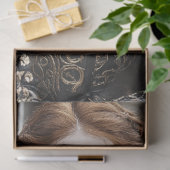 Decoupage vrouw rood haar ingewikkelde pantser zwa tissuepapier (Geschenk)