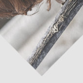 Decoupage vrouw rood haar ingewikkelde pantser zwa tissuepapier (Detail)