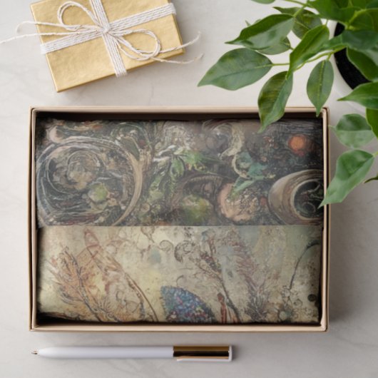 Decoupage vrouw versierd hoofdtooi tissuepapier (Geschenk)