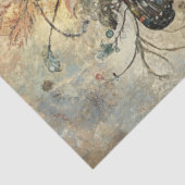 Decoupage vrouw versierd hoofdtooi tissuepapier (Detail)