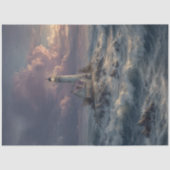 Decoupage Vuurtoren Stormy Zeeen Tissuepapier (Voorkant)