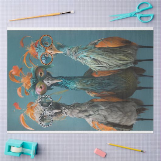 Decoupage Wackadoodle Bridge spelen vogels Tissuepapier (Craft)