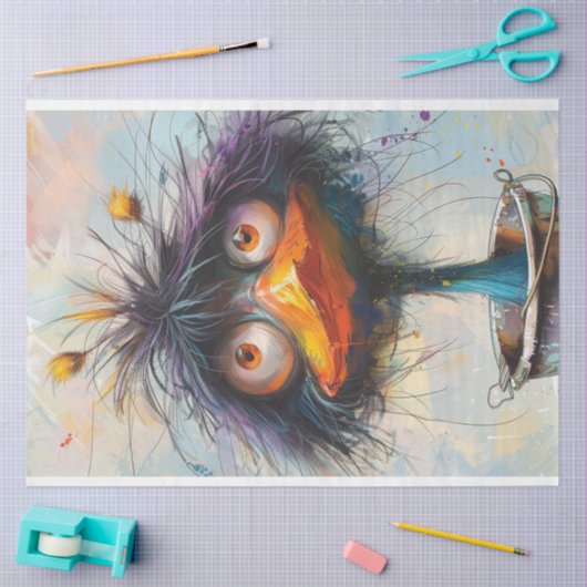 Decoupage Wackadoodle Paint Bird Tissuepapier (Craft)