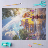 Decoupage Water Truck Kinderen spelen in de straat Tissuepapier (Craft)