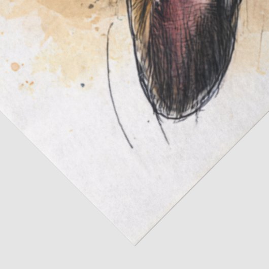 Decoupage Watercolor Splashes Frenchie Bulldog  Tissuepapier (Detail)