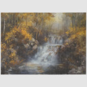 Decoupage Waterval Herfst Bos Scene Tissuepapier (Voorkant)