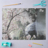 Decoupage Waterval Pink Tree Tranquil Pool Tissuepapier (Craft)